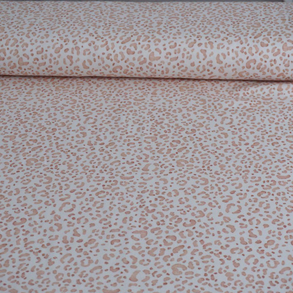 Feinripp-Jersey aus Baumwolle Leo hellbraun ecru